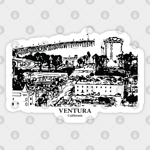 Ventura - California Sticker by Lakeric
